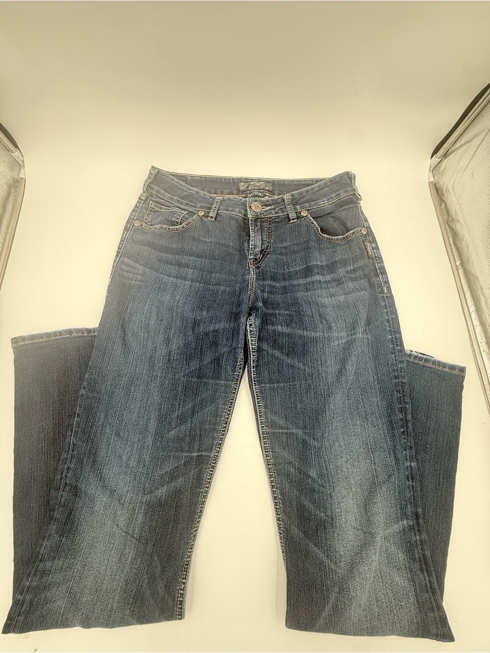 Silver Womens Denim Jeans Dark Blue Natsuki Mid Rise Size 31x33